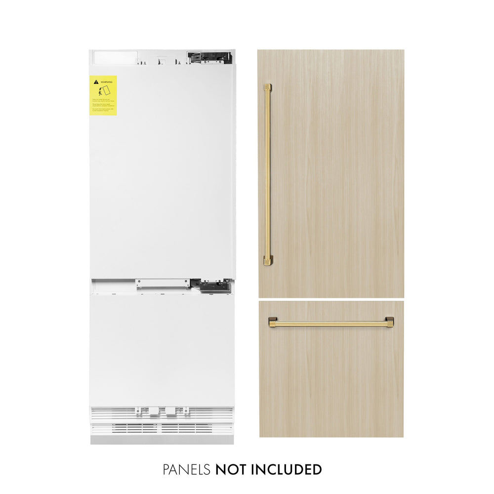 ZLINE KITCHEN & BATH 16.1-cu ft Counter-Depth Built-In Bottom-Freezer Refrigerator with Ice Maker ( Panel-Ready ) ENERGY STAR Certified