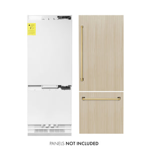 ZLINE KITCHEN & BATH 16.1-cu ft Counter-Depth Built-In Bottom-Freezer Refrigerator with Ice Maker ( Panel-Ready ) ENERGY STAR Certified