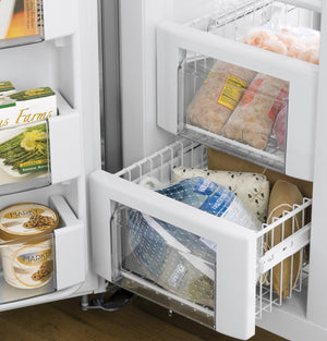 GE Profile 24.5-cu ft Counter-Depth Side-by-Side Refrigerator Built-In Smart Compatible with Ice Maker ,Water and Ice Dispenser ( Stainless Steel )