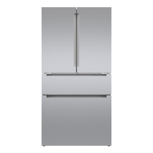 Bosch Counter-Depth 800 Series 21-cu ft 4 -Door French Door Refrigerator with Ice Maker with Water Dispenser ( Stainless steel ) ENERGY STAR Certified