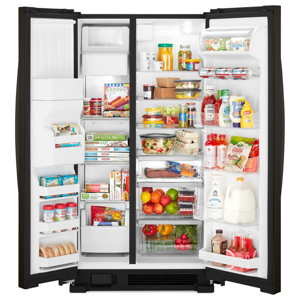 Whirlpool 24.5-cu ft Side-by-Side Refrigerator with Ice Maker ,Water and Ice Dispenser ( Fingerprint Resistant Black Stainless )