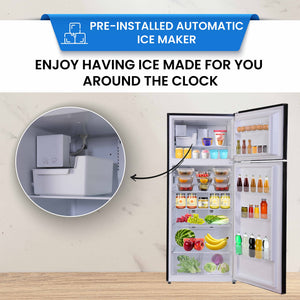 ConServ 18-cu ft Counter-Depth Top-Freezer Refrigerator with Ice Maker ( Black )
