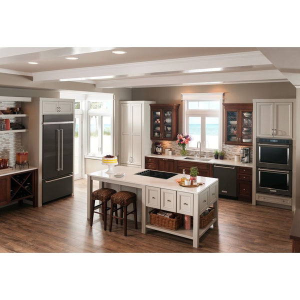 KitchenAid Standard-Depth 20.8-Cu. Feet 3 -Door Built-In French Door Refrigerator with Ice Maker ( Black Stainless Steel with PRINTSHIELD Finish )