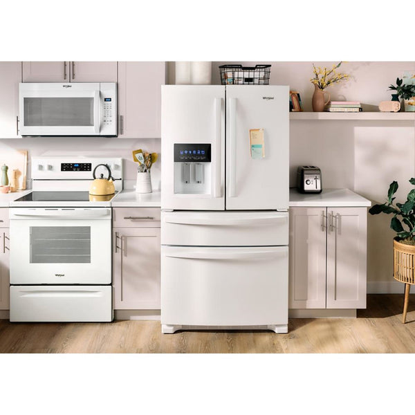 Whirlpool Standard-Depth 24.5-cu ft 4 -Door French Door Refrigerator with Ice Maker with Water and Ice Dispenser ( White ) ENERGY STAR Certified