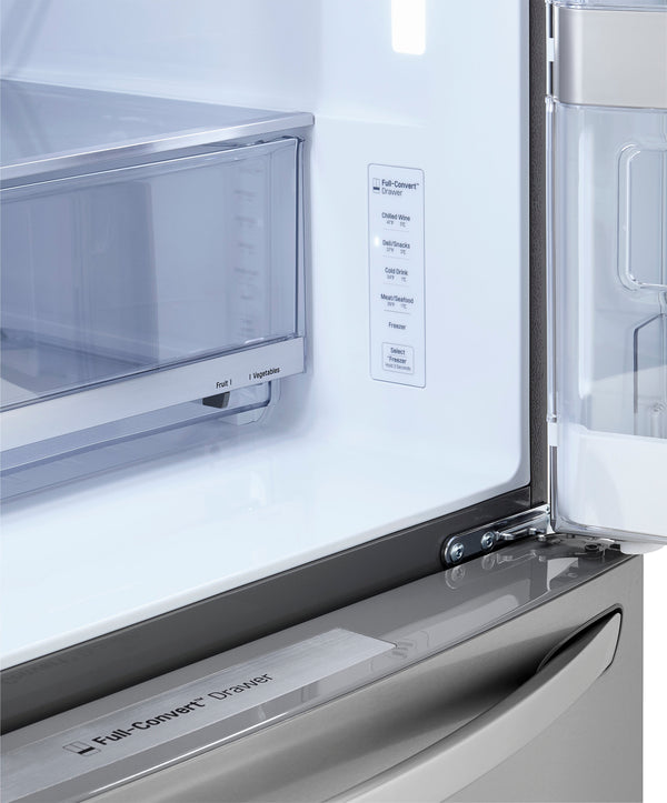 LG Counter-Depth Craft Ice 22.5-cu ft 4 -Door Smart Compatible French Door Refrigerator with Dual Ice Maker with Water and Ice Dispenser and Door within Door ( PrintProof Stainless Steel ) ENERGY STAR Certified