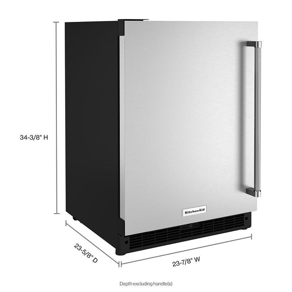 KitchenAid 5-cu ft Built-In Mini Fridge ( Black Cabinet/Stainless Door )