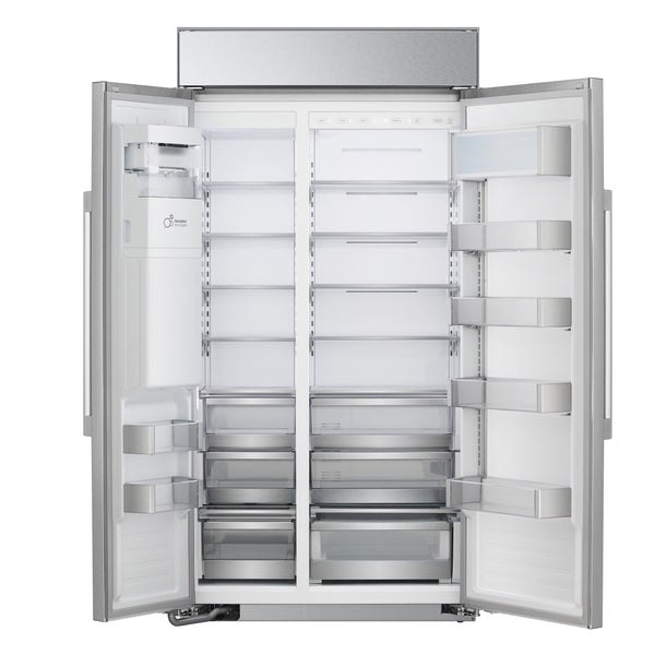 LG STUDIO 25.6-cu ft Counter-Depth Side-by-Side Refrigerator Built-In Smart Compatible with Ice Maker ,Water and Ice Dispenser ( Stainless Steel )