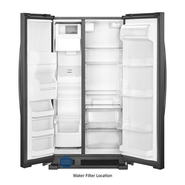 Whirlpool 21.4-cu ft Side-by-Side Refrigerator with Ice Maker ,Water and Ice Dispenser ( Black ) ENERGY STAR Certified