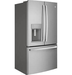 GE Profile Counter-Depth 22.2-cu ft 3 -Door French Door Refrigerator with Ice Maker with Water and Ice Dispenser ( Stainless Steel ) ENERGY STAR Certified