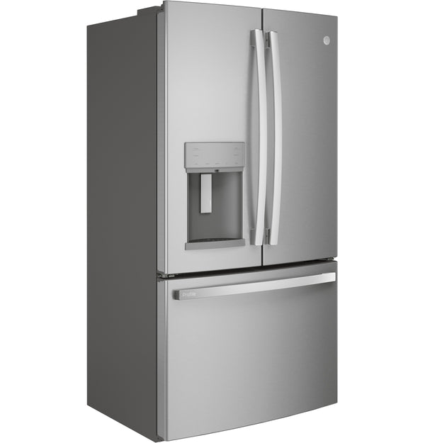 GE Profile Counter-Depth 22.2-cu ft 3 -Door French Door Refrigerator with Ice Maker with Water and Ice Dispenser ( Stainless Steel ) ENERGY STAR Certified