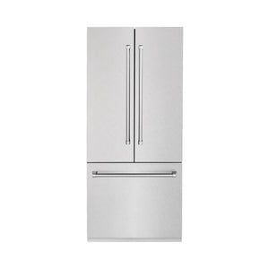 ZLINE KITCHEN & BATH 19.6-cu ft Counter-Depth Built-In Bottom-Freezer Refrigerator with Ice Maker ( Satin Stainless Steel ) ENERGY STAR Certified