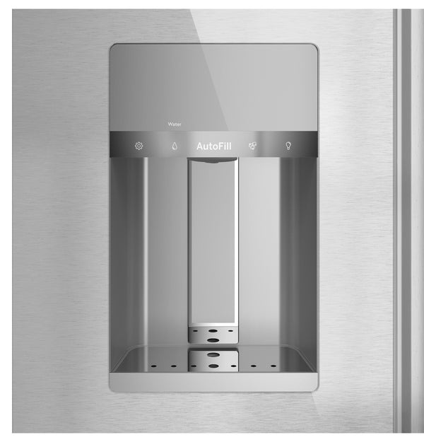 Cafe Counter-Depth 22.3-cu ft 4 -Door Smart Compatible French Door Refrigerator with Ice Maker with Water and Ice Dispenser ( Platinum Glass ) ENERGY STAR Certified