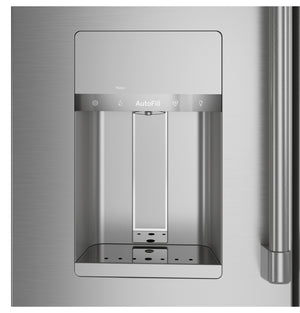 Cafe Counter-Depth 22.3-cu ft 4 -Door Smart Compatible French Door Refrigerator with Ice Maker with Water and Ice Dispenser ( Stainless Steel ) ENERGY STAR Certified