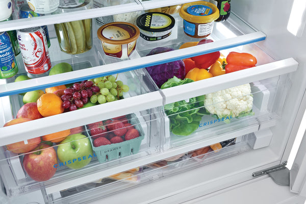 Frigidaire Standard-Depth 27.8-cu ft 3 -Door French Door Refrigerator with Ice Maker with Water and Ice Dispenser ( White ) ENERGY STAR Certified