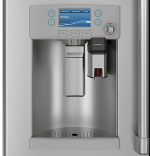 Cafe Counter-Depth Keurig K-Cup Brewing 22.2-cu ft 3 -Door Smart Compatible French Door Refrigerator with Ice Maker with Water and Ice Dispenser ( Stainless Steel ) ENERGY STAR Certified