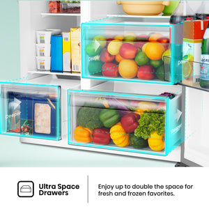 Hisense 29.1-cu ft Side-by-Side Refrigerator with Ice Maker ,Water and Ice Dispenser ( Stainless steel )