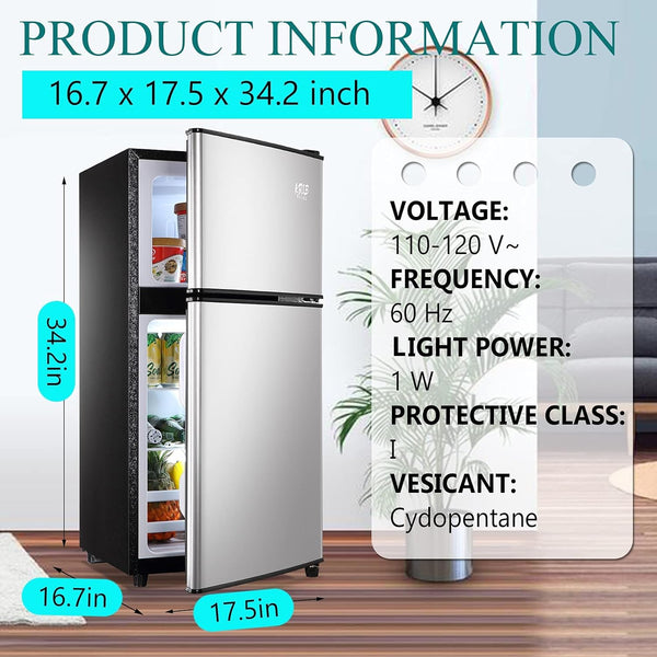 Runesay 3.5-cu ft with Freezer ( Silver ) Garage Ready