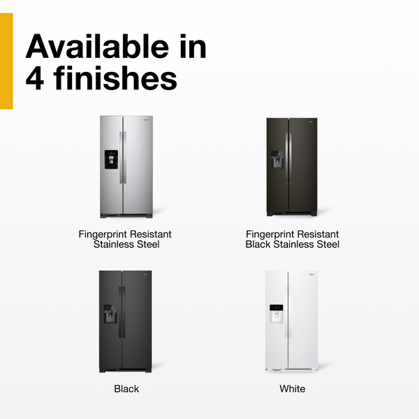 Whirlpool In-Door Can Caddy 21.4-cu ft Side-by-Side Refrigerator with Ice Maker ,Water and Ice Dispenser ( White )