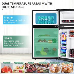 GZMR 3.2 cu ft Compact Stainless Steel Refrigerator 3.2-cu ft with Freezer ( Gray )