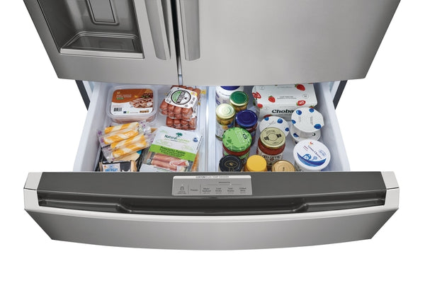 Frigidaire Counter-Depth 21.5-cu ft 4 -Door French Door Refrigerator with Ice Maker with Water and Ice Dispenser ( Smudge-Proof Stainless Steel ) ENERGY STAR Certified