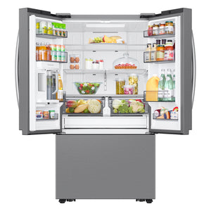 Samsung Standard-Depth Mega Capacity 31.5-cu ft 3 -Door Smart Compatible French Door Refrigerator with Dual Ice Maker with Water Dispenser ( Fingerprint Resistant Stainless Steel ) ENERGY STAR Certified