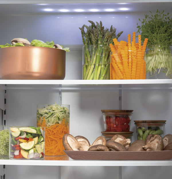 Cafe 28.7-cu ft Counter-Depth Side-by-Side Refrigerator Built-In Smart Compatible with Ice Maker ,Water and Ice Dispenser ( Stainless Steel )