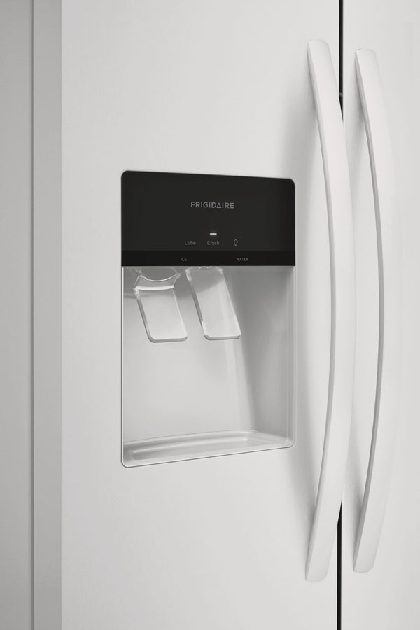 Frigidaire 25.6-cu ft Side-by-Side Refrigerator with Ice Maker ,Water and Ice Dispenser ( White ) ENERGY STAR Certified