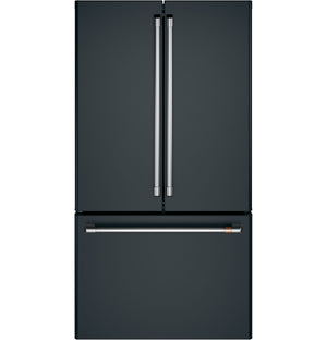 Cafe Counter-Depth 23.1-cu ft 3 -Door Smart Compatible French Door Refrigerator with Ice Maker with Water Dispenser ( Matte Black ) ENERGY STAR Certified