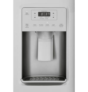 GE 21.8-cu ft Counter-Depth Side-by-Side Refrigerator with Ice Maker ,Water and Ice Dispenser ( Stainless Steel )
