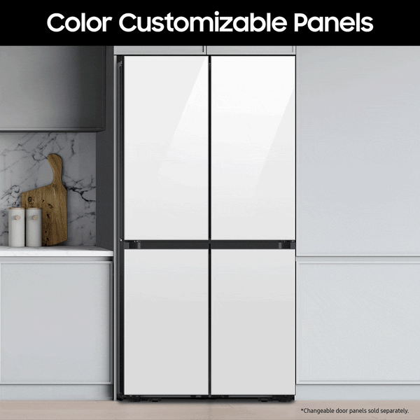 Samsung Bespoke Standard-Depth Beverage Center 28.6-cu ft 4 -Door Smart Compatible French Door Refrigerator with Dual Ice Maker with Water Dispenser and Door within Door ( Panels Sold Separately ) ENERGY STAR Certified