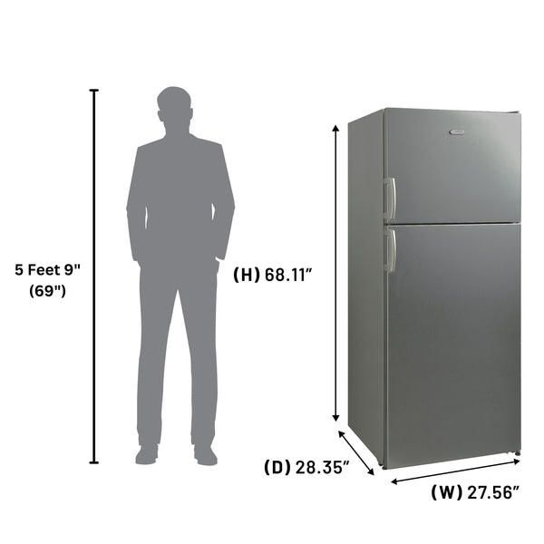 Equator Advanced Appliances 14.3-cu ft Counter-Depth Top-Freezer Refrigerator ( Stainless Steel ) ENERGY STAR Certified