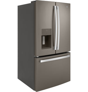 GE Standard-Depth 25.6-cu ft 3 -Door French Door Refrigerator with Ice Maker with Water and Ice Dispenser ( Slate ) ENERGY STAR Certified