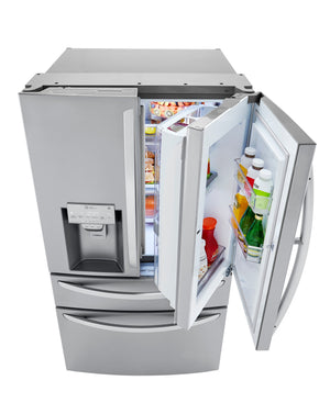 LG Counter-Depth Craft Ice 22.5-cu ft 4 -Door Smart Compatible French Door Refrigerator with Dual Ice Maker with Water and Ice Dispenser and Door within Door ( PrintProof Stainless Steel ) ENERGY STAR Certified