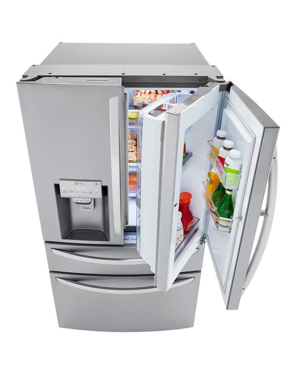 LG Counter-Depth Craft Ice 22.5-cu ft 4 -Door Smart Compatible French Door Refrigerator with Dual Ice Maker with Water and Ice Dispenser and Door within Door ( PrintProof Stainless Steel ) ENERGY STAR Certified