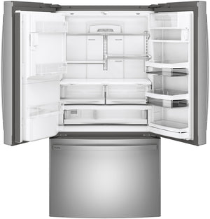 GE Profile Counter-Depth 22.2-cu ft 3 -Door French Door Refrigerator with Ice Maker with Water and Ice Dispenser ( Stainless Steel ) ENERGY STAR Certified