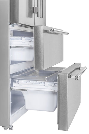 FORNO Counter-Depth Moena 19.2-cu ft 4 -Door French Door Refrigerator with Ice Maker with Ice Dispenser ( Stainless steel )