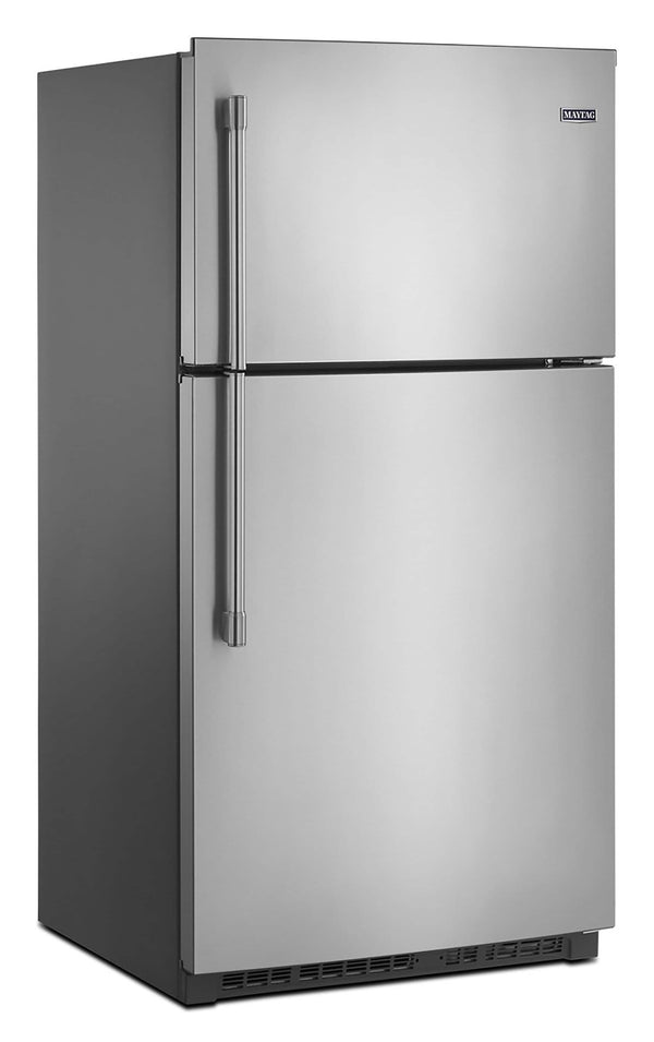 Maytag 21.2-cu ft Top-Freezer Refrigerator with Ice Maker ( Fingerprint Resistant Stainless Steel )