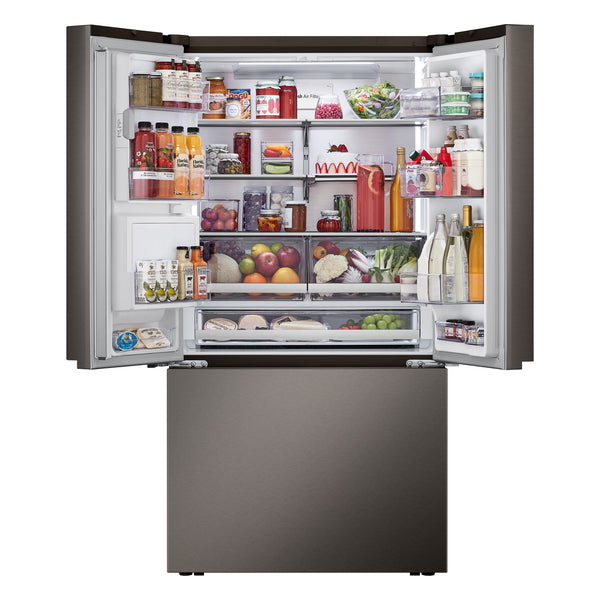 LG Counter-Depth 4 Types of Ice 25.5-cu ft 3 -Door Smart Compatible French Door Refrigerator with Dual Ice Maker with Water and Ice Dispenser ( PrintProof Black Stainless Steel ) ENERGY STAR Certified
