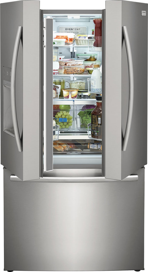 Frigidaire Gallery Standard-Depth 27.8-cu ft 3 -Door French Door Refrigerator with Dual Ice Maker with Water and Ice Dispenser ( Fingerprint Resistant Stainless Steel ) ENERGY STAR Certified