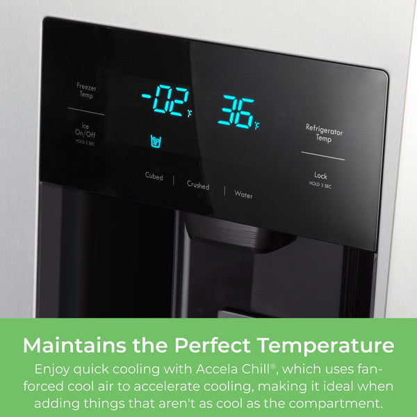Kenmore 20-cu ft Counter-Depth Side-by-Side Refrigerator with Ice Maker ,Water and Ice Dispenser ( Stainless Steel ) ENERGY STAR Certified