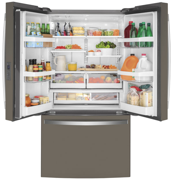 GE Counter-Depth 23.1-cu ft 3 -Door French Door Refrigerator with Ice Maker ( Slate ) ENERGY STAR Certified