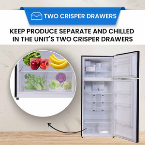 ConServ 18-cu ft Counter-Depth Top-Freezer Refrigerator with Ice Maker ( Black )