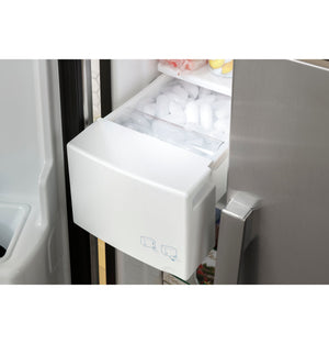 GE 23-cu ft Side-by-Side Refrigerator with Ice Maker ,Water and Ice Dispenser ( Slate )