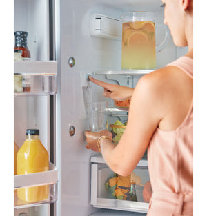 Cafe Counter-Depth 23.1-cu ft 3 -Door Smart Compatible French Door Refrigerator with Ice Maker with Water Dispenser ( Matte Black ) ENERGY STAR Certified