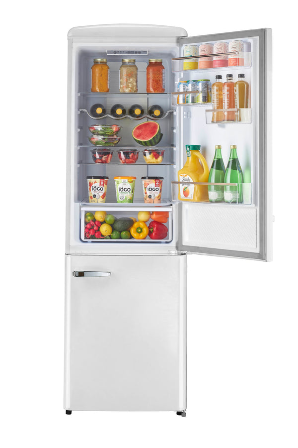 UNIQUE Classic Retro 11.7-cu ft Counter-Depth Bottom-Freezer Refrigerator Marshmallow White ) ENERGY STAR Certified