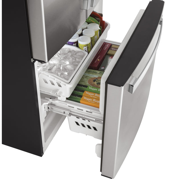 GE Counter-Depth 18.6-cu ft 3 -Door French Door Refrigerator with Ice Maker with Water Dispenser ( Stainless Steel ) ENERGY STAR Certified