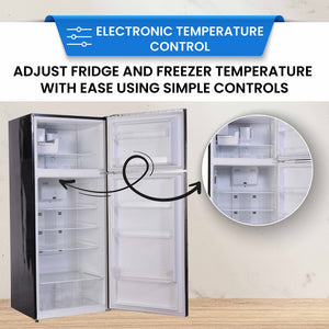 ConServ 18-cu ft Counter-Depth Top-Freezer Refrigerator with Ice Maker ( Black )