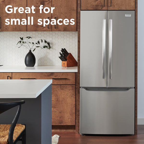 Frigidaire Gallery Standard-Depth 20-cu ft 3 -Door French Door Refrigerator with Ice Maker with Water Dispenser ( Smudge-Proof Stainless Steel ) ENERGY STAR Certified