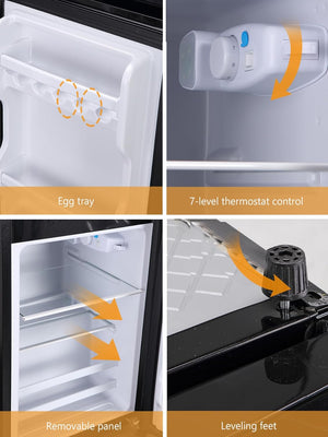 Runesay 3.5-cu ft with Freezer ( Black ) Garage Ready