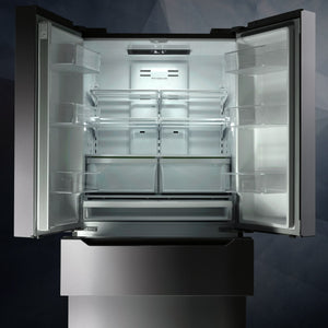 Cosmo Counter-Depth 22.5-cu ft 4 -Door French Door Refrigerator with Ice Maker ( Stainless steel ) ENERGY STAR Certified